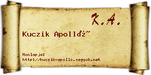 Kuczik Apolló névjegykártya